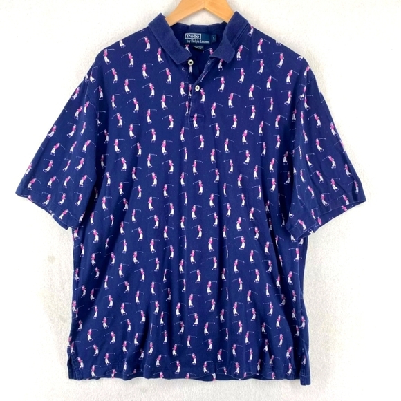 RALPH LAUREN VINTAGE Polo Golfers Made in USA -Size Med Jersey Blue RARE… - Picture 1 of 5